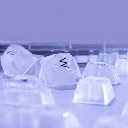 SA Ball Caps 141 Height Keycap Set - Chic White, Black, and Clear Design for MX Mechanical Keyboards - Très Elite