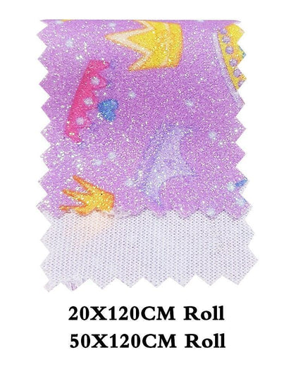 Sparkling Crown Glitter Fabric Roll - Premium Crafting Material for Elegant Projects