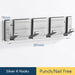 Modern Electroplated Aluminum Wall Hook Set - Elegant Storage Solution