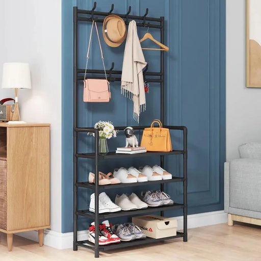 Nordic Coat Rack Organizer with Shoe and Hat Storage
