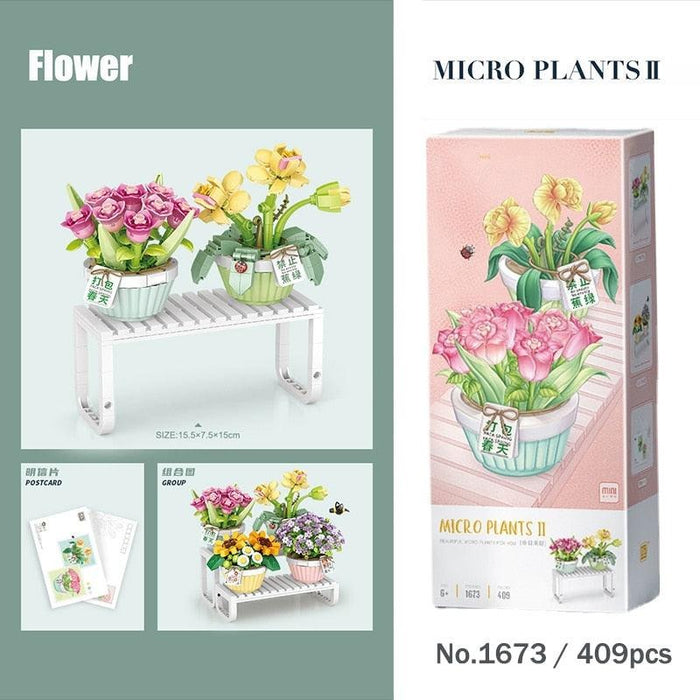 Luxury Blossom Blooms - Exquisite Mini Bonsai Building Blocks