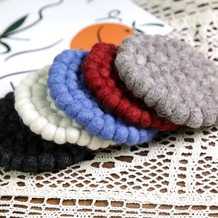Chic Wool Felt Coasters - Stylish Furniture Protection Solution