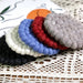 Elegant Round Wool Felt Coasters - Stylish Surface Protection Set