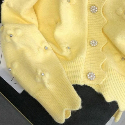 Timeless Elegance Vintage Knit Coat with Detailed Embroidery