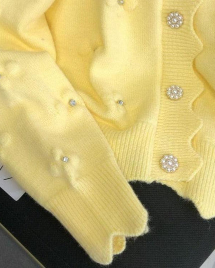 Timeless Elegance Vintage Knit Coat with Detailed Embroidery