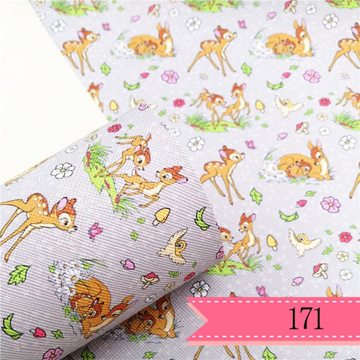 Whimsical Bambi Deer Printed Faux Leather Sheet - Crafting Essential