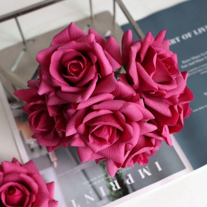 Luxurious Real Touch Rose Hand Flowers - Elegant Wedding & Room Decor