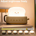 Cute Toast Lamp Bread Night Light Rechargeable Dimming Bedroom Bedside Desk Decor Table Lamp Sleeping Light Christmas Gift-0-Très Elite-Green-Très Elite