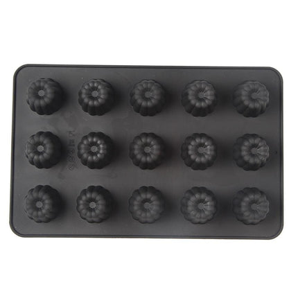 15-Cavity Mini Silicone Bakeware for Cupcakes, Cookies, and Fondant