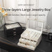 Jewelry Storage Solution: Premium Double Layer Drawer Organizer with Clear Flip Lid
