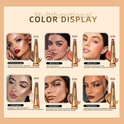 Radiant Peach Cream Stick Essentials - Blush, Bronzer, and Highlighter Set