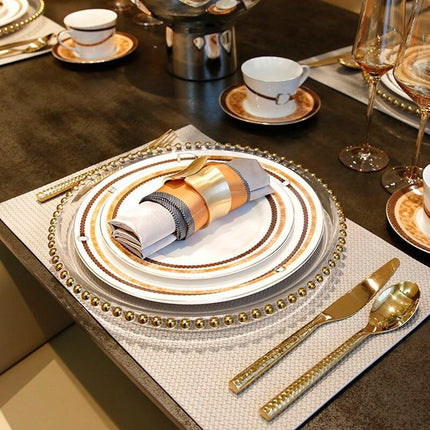 Botanica Luxe: European-Inspired Ceramic Dinner Plate Set for Elegant Entertaining