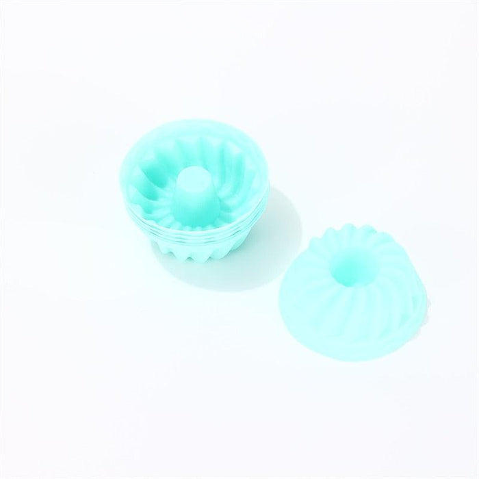 Silicone Baking Essential: Set of 6 Round Cake Molds for Cupcakes and Muffins