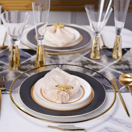 Botanical Elegance: Modern Ceramic Dinner Plate Set for Elevated Dining
