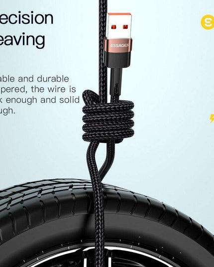 Essager 6A USB-C Charging Cable - Fast Data Transfer & Quick Power Delivery for Huawei P40 Pro, Samsung S21 Ultra, Poco - 66W Rapid Charger