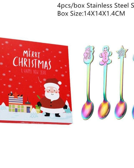 Festive Joy Stainless Steel Cutlery Set - Delightful Tableware for Holiday Celebrations