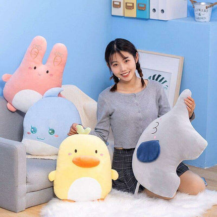 Charming Plush Animal Pillow Set - Whimsical Whale, Elephant, and Duck for Kids' Room Decor and Thoughtful Gifts