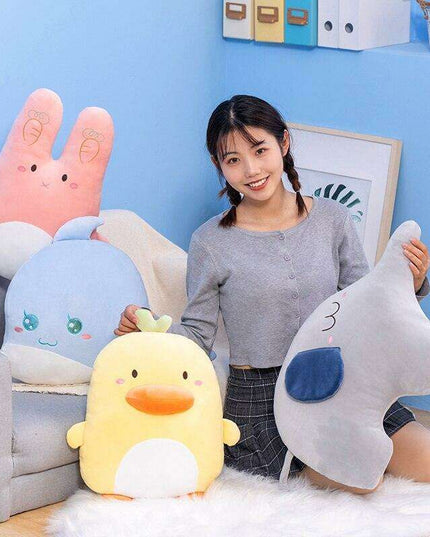 Charming Plush Animal Pillow Set - Whimsical Whale, Elephant, and Duck for Kids' Room Decor and Thoughtful Gifts