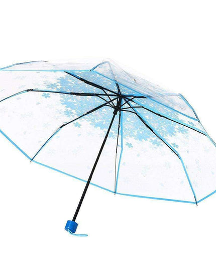 Chic Cherry Blossom UV-Proof Sunshade with Extended Grip Handle