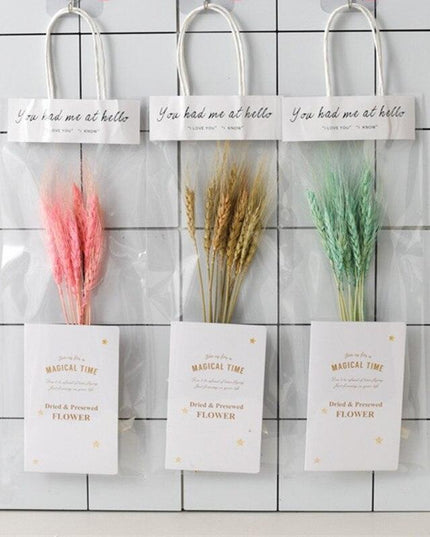 Elegant Dried Floral Arrangement in Trendy Tote Bag