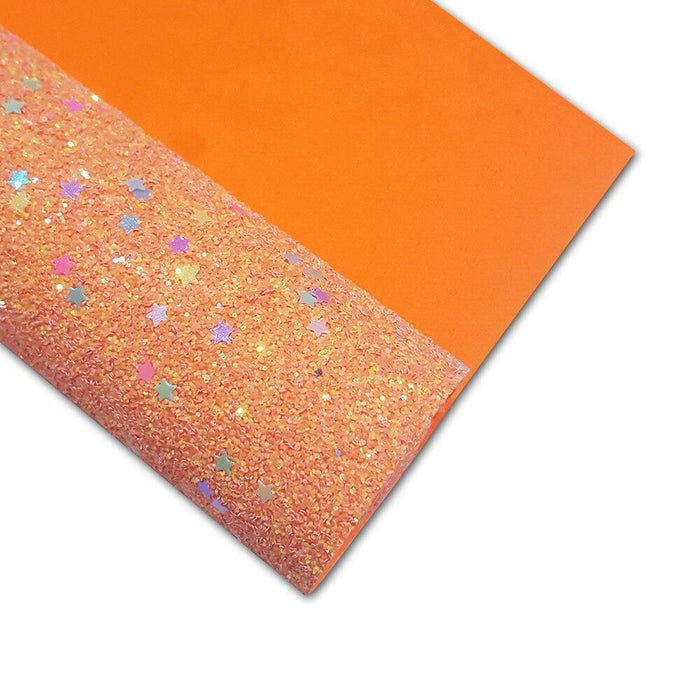 Orange Glitter Faux Leather Roll for Creative Crafting Journeys