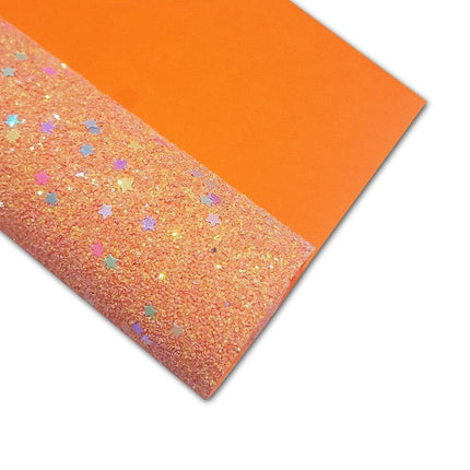 Glittering Orange Faux Leather Roll - Perfect Material for Chic DIY Creations