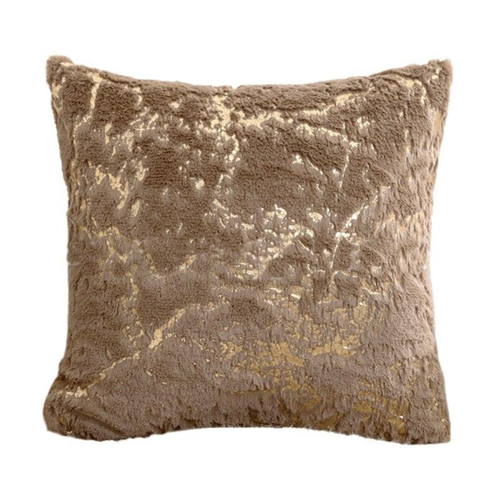 Sophisticated Nordic Golden Printed Cushion Cover in Timeless Black and Grey