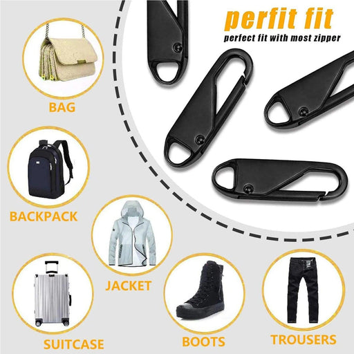 5 Pieces Zipper Pull Replacement Zipper Repair Kit Zipper Slider Pull Tab Universal Zipper Fixer Metal Zipper Head Très Elite