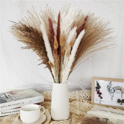 Chic 60-Piece Dried Pampas Grass Stems for Stylish Home and Wedding Arrangements