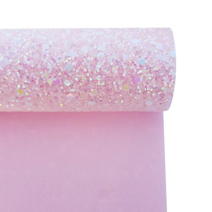 Shimmering Pink Faux Leather Crafting Roll for Creative DIY Projects