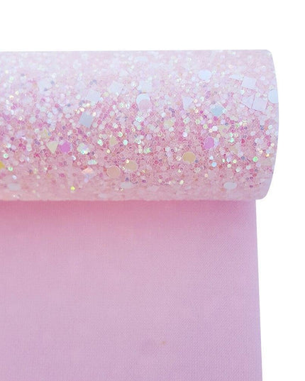 Shimmering Pink Faux Leather Crafting Roll for Creative DIY Projects
