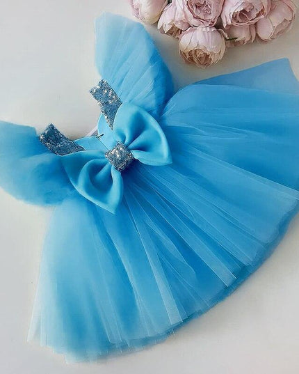 Charming Floral Bow-Back Dress for Young Royalty