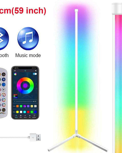 Modern Smart RGB LED Floor Lamp with Music Sync and App Control for Stylish Living Spaces