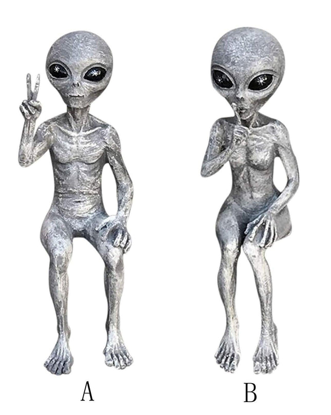 Playful Extraterrestrial Garden Sculpture Set