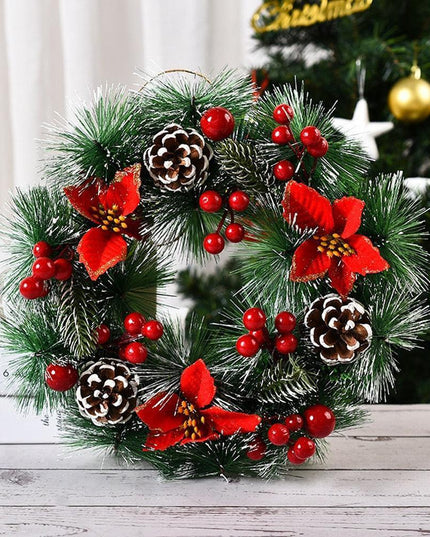 Elegant Pinecone and Berry Holiday Wreath Collection with Decorative Accents