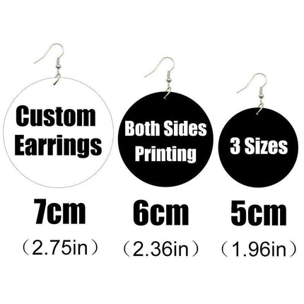 Customizable Wooden Photo Dangle Earrings - Express Your Unique Style