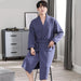 Sophisticated Comfort: Three-Layer Grey Cotton Men's Bathrobe for Winter Relaxation