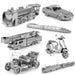 Craftsmanship Delight: Metal 3D Transportation Puzzle Set for Racing Motorcycle, Truck, and Train Models - Ages 12 and Up