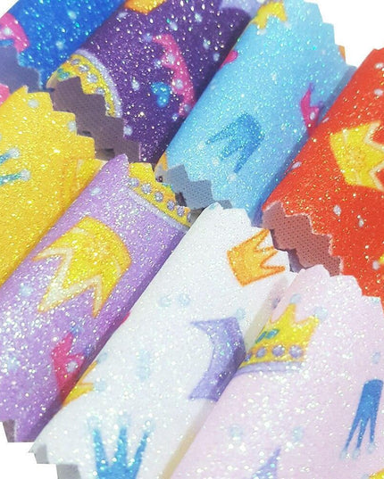 Sparkling Crown Glitter Fabric Roll - Premium Crafting Material for Elegant Projects