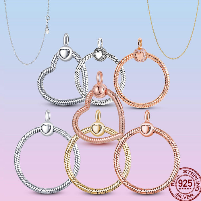 Elegant Customizable 925 Silver O Pendant Necklace for Women - Essential Minimalist Accessory