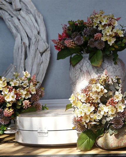 Nordic Elegance Hydrangea and Fruit Silk Floral Display