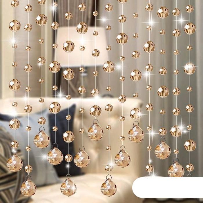 Luxurious Crystal Glass Beaded Room Divider Curtain with 4cm Gap
