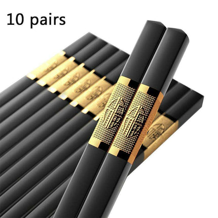 Premium Non-Slip Chopsticks Set - 10 Pairs for an Elevated Asian Dining Experience