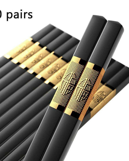 Premium Non-Slip Chopsticks Set - 10 Pairs for an Elevated Asian Dining Experience