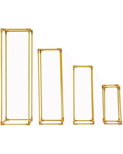 Gilded Allure: Versatile Metal Centerpiece Set for Elegant Gatherings