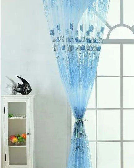 Elegant Floral Sheer Window Curtain for Kids' Spaces - Stylish Privacy Solution