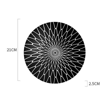 Stylish Black Geometric Dinner Plates - Luxe Dining Essentials for Exquisite Meals