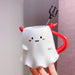 Fiery Fiendish Ceramic Mug Set for Halloween