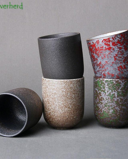 Elegant Artisan Japanese Large Ceramic Tea Cup with Unique Glaze Finish