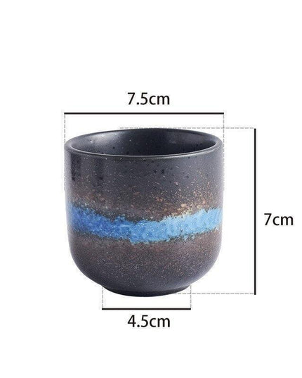 Elegant Artisan Japanese Large Ceramic Tea Cup with Unique Glaze Finish